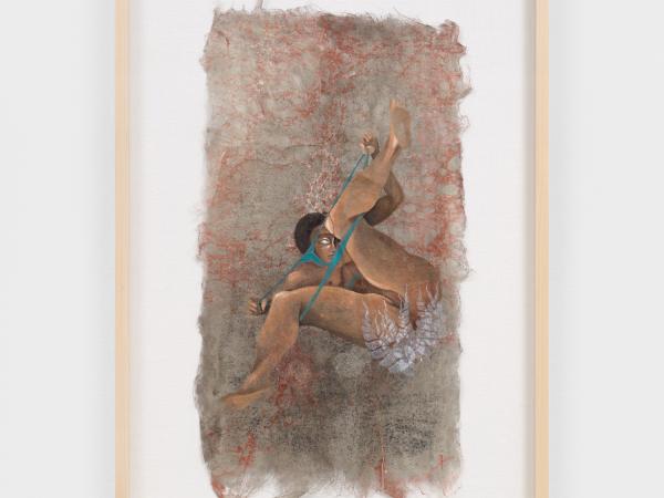 Woman on the ground with her legs in the air and underwear near her feet