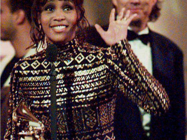 Whitney Houston waving