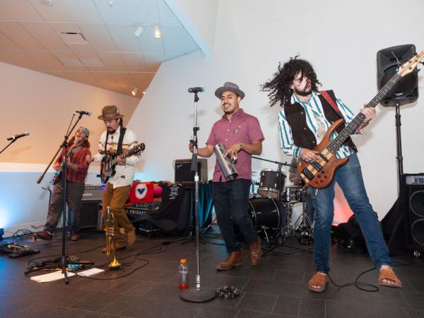 band playing music at Untitled Final Friday