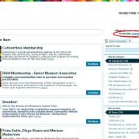 To know that you're logged in, make sure your Museum Friends account appears in the top, right-hand corner.