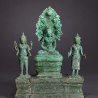 Three bronze Buddha figures
