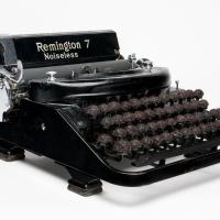 Old typewriter with hair as keys