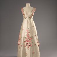 White floral formal gown