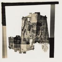 Abstract collage made out of photographs and newspaper print