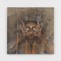 Figure with eyes on his hands covering their face, revealing four eyes