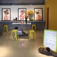 A pop-up floral studio by Arthur Williams in the Denver Art Museum