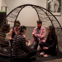 The Global Thinking Pod by Viviane Le Courtois provided an intimate space for conversation.