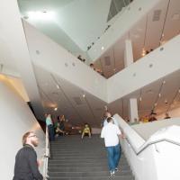 Nathan Hall’s live performance in the atrium of the Hamilton Building at the Denver Art Museum.