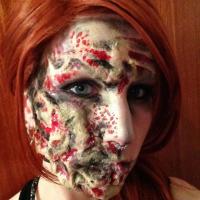 zombie makeup on artist Colleen Audrey