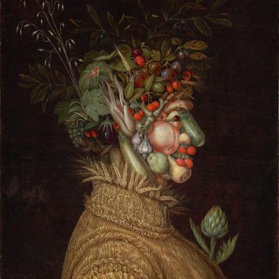 Giuseppe Arcimboldo, Summer, 1572. Oil on canvas. 36 x 27-2/4 in. Denver Art Museum; fund from Helen Dill bequest.