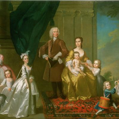 Thomas Hudson, The Radcliffe Family, about 1742. 126 in. x 174 in. Long-term loan from the Berger Collection, TL-17968.
