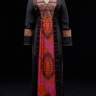 floor length v-neck dress