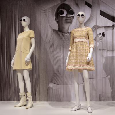 Image of two mannequins dressed in vintage short dresses