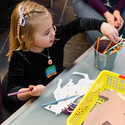 Kids making arts and crafts