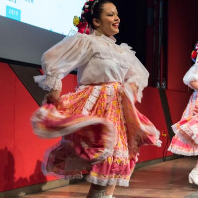woman dancing at Dia del Nino in 2019