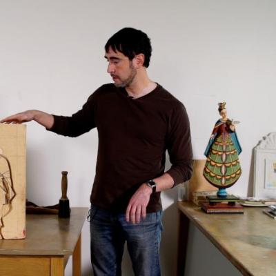 James Córdova's San Hipólito sculpture in progress.