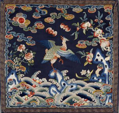 Mandarin Duck Rank Badge, Artist not known, China late 1700s-early 1800s, Qing dynasty
