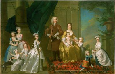 Thomas Hudson, The Radcliffe Family, about 1742. 126 in. x 174 in. Long-term loan from the Berger Collection, TL-17968.
