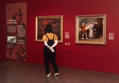 Woman browsing through the galleries