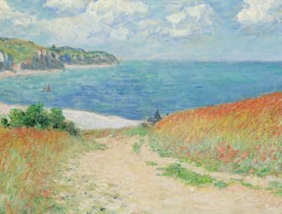 Monet's painting of a path through fields leading to the ocean