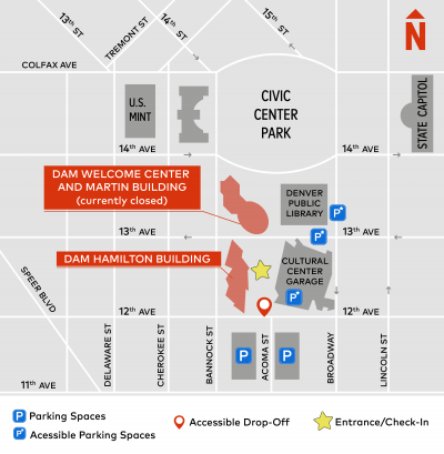 Infographic of the museum's location in downtown Denver