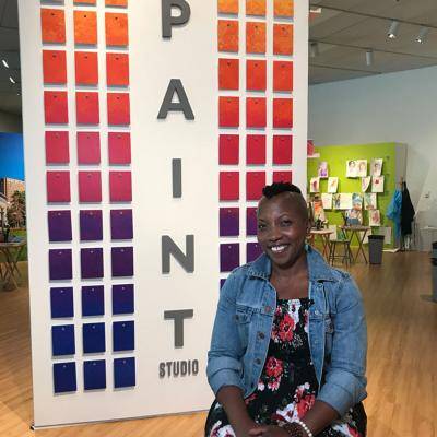 artist Quana Madison in the Paint Studio