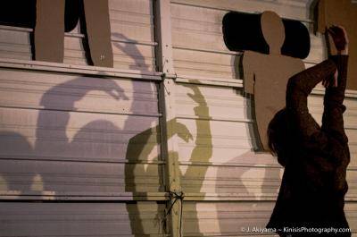 Silhouette of a woman practicing dancing