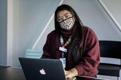 A Denver Art Museum intern working
