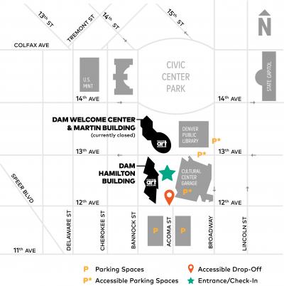 Infographic of the museum's location in downtown Denver