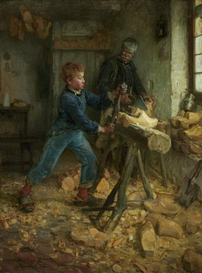 Henry Ossawa Tanner's painting, "The Young Sabot Maker"