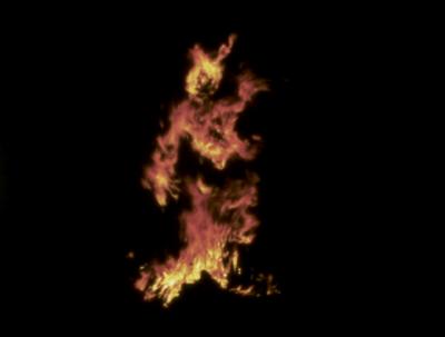 Flames against a night sky