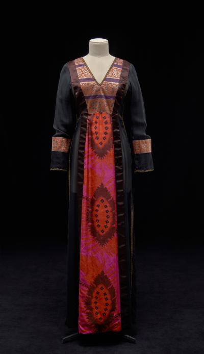 floor length v-neck dress
