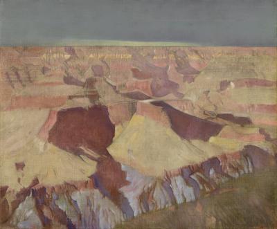 Painting of red canyons
