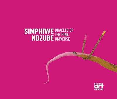 Pink cover for the Simphiwe Ndzube exhibition catalog
