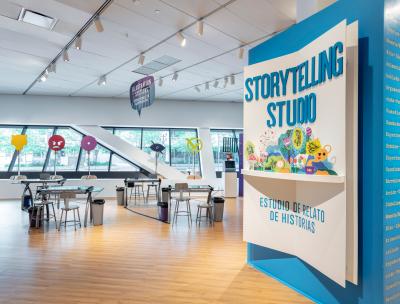 Interior shot of the museum's Storytelling Studio