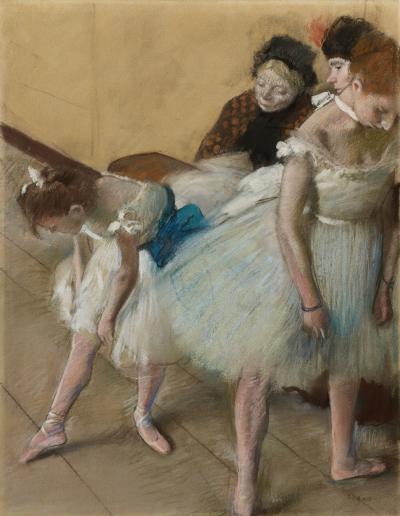 Degas painting of three young ballerinas