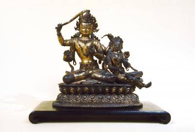 Bodhisattva of Wisdom statue made out of bronze