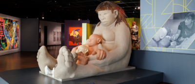 Gallery view of the size and location of the Mud Woman sculpture