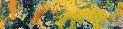 Abstract swirls of circles and dots