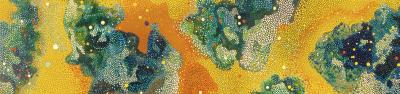 Swirling shapes in an abstract painting