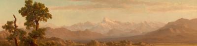 Scale of the painting showing a sweeping mountain vista