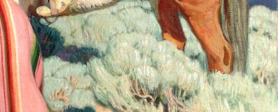 Color details on a horse and in the brush