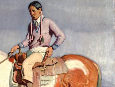 Native American man on horseback
