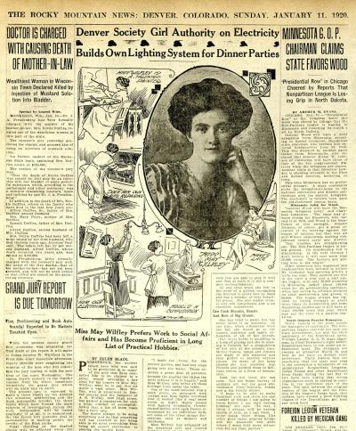 newspaper article about May Wilfley