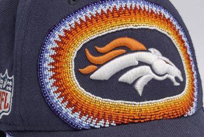 The Beaded Eagle - Beaded Denver Broncos cap for a boy. #beadedhat  #beadedhats #beaded #beadwork #beautiful #native #denver #denvercolorado  #denverbroncos #broncosnation #broncos