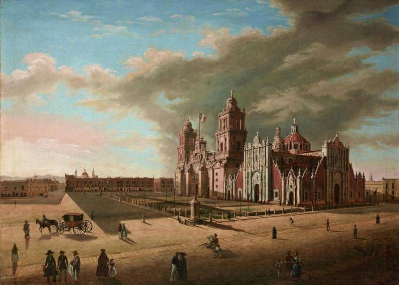 Painting of a large Cathedral square