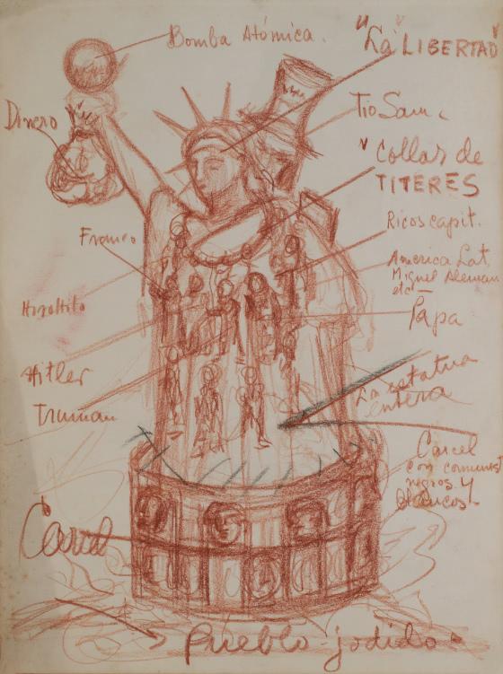 Frida Kahlo, Lady Liberty, about 1949. Colored pencil on paper.