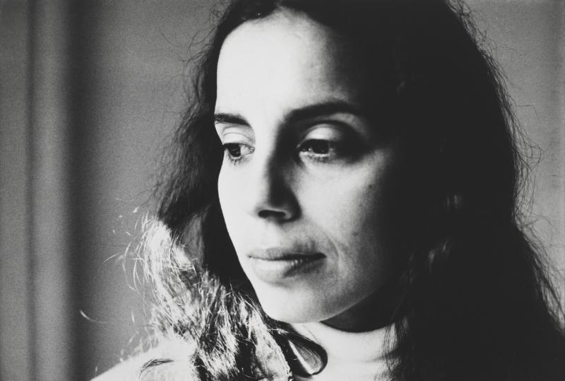 Black and white headshot of Ana Mendieta