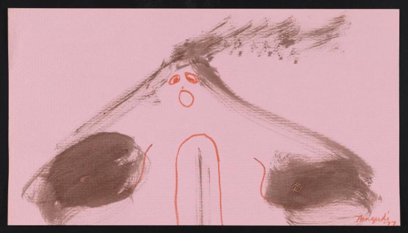 Figural preparatory sketch for Nengudi’s nylon sculptures