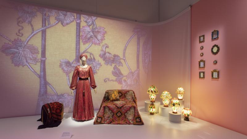 Photograph of installation that mimics the inside of the Pecks’ sitting room.